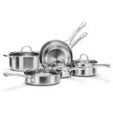 Retails for $130! Stainless Steel Cookware Set,Tir-Ply Pots and Pans Set,10 Pcs Stainless Steel Induction Kitchen Cookware Sets,PFOA Free, Frying Pans,Saucepans,Saute Pan & Stock Pot,Compatible with A