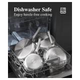 Retails for $130! Stainless Steel Cookware Set,Tir-Ply Pots and Pans Set,10 Pcs Stainless Steel Induction Kitchen Cookware Sets,PFOA Free, Frying Pans,Saucepans,Saute Pan & Stock Pot,Compatible with A