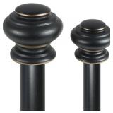 Decopolitan Urn Telescoping Double Drapery Rod Set, 36-72', Antique Bronze