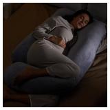Momcozy Pregnancy Pillows for Sleeping, U Shaped Full Body Maternity Pillow with Removable Cover - Support for Back, Legs, Belly, HIPS for Pregnant Women, 57 Inch Pregnancy Pillow for Women, Grey