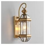 Retails for $109! Milaii 17' H Copper Brass Outdoor Wall Light Exterior Lantern Gold Light Fixtures Outside Porch Lights IP65 Waterproof Paito Wall Mount Lighting for House
