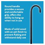 Carex Wooden Walking Cane, Round Handle Wood Cane with Natural Ash Finish and Rubber Tip, Traditional Style Walking Stick for Men and Women, 36 Inch Height, 7/8 Inch Diameter Natural Ash Finish