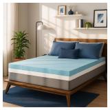 Sure2Sleep Gel Swirl Memory Foam Mattress Topper - 2 Inch, Pressure Relieving, Cooling Comfort - Made in The USA & CertiPUR-US Certified - Softens Firm Beds and Extends Mattress Life - Twin XL Size