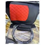 Retails for $140! GIANT PANDA Jeep Wrangler 4 Door JL 2018-2026 Full Set Car Seat Covers for Sahara Sport Rubicon Unlimited Willys Without Rear Cup Holder,Faux Leather (Black+Red)