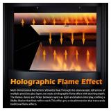 Retails for $200! Freestanding Electric Fireplace Stove, 1500W Heater with Realistic 3D LED Log Flame, Adjustable Thermostat, 2 Heat Settings, Overheat Protection, Black Cast Iron Design for Indoor Us