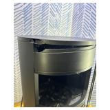 Retails for $200! Freestanding Electric Fireplace Stove, 1500W Heater with Realistic 3D LED Log Flame, Adjustable Thermostat, 2 Heat Settings, Overheat Protection, Black Cast Iron Design for Indoor Us