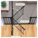 Cumbor 29.7-46' Baby Gate for Stairs, Mom's Choice Awards Winner-Auto Close Dog Gate for The House, Gifts for Mom, Easy Install Pressure Mounted Pet Gates for Doorways, Black