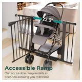 Cumbor 29.7-46' Baby Gate for Stairs, Mom's Choice Awards Winner-Auto Close Dog Gate for The House, Gifts for Mom, Easy Install Pressure Mounted Pet Gates for Doorways, Black