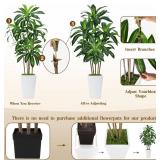 6FT Artificial Dracaena Tree, Fake Tree Indoor with White Tall Planter,Tall Artificial Plants Indoor,Artificial Silk Tree for Home Office Decor (White)