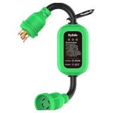 EyGde 4 Prong 30Amp to 30 Amp Twist Lock Adapter, RV/Generator NEMA L14-30P to L14-30R, 5000J Surge Protector with Circuit Analyzer, Extension Cord with LED Indicator for Trailer Campers