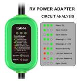 EyGde 4 Prong 30Amp to 30 Amp Twist Lock Adapter, RV/Generator NEMA L14-30P to L14-30R, 5000J Surge Protector with Circuit Analyzer, Extension Cord with LED Indicator for Trailer Campers