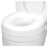 HealthSmart Enhanced Comfort 5' Raised (Round) Toilet Seat Risers for Seniors 5 Slip Resistant Pads FSA/HSA Eligible Padded Toilet Seat Elevation 15.7 x 15.2 x 6.1