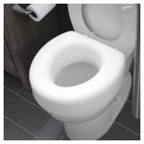 HealthSmart Enhanced Comfort 5' Raised (Round) Toilet Seat Risers for Seniors 5 Slip Resistant Pads FSA/HSA Eligible Padded Toilet Seat Elevation 15.7 x 15.2 x 6.1