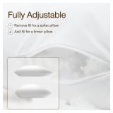 Coop Home Goods Essence Adjustable Throw Pillow Inserts 24x24, Set of 2, Adjustable Down Alternative Cushions for Couch, Bed, or Chair, Decorative Square Pillows for Living Room, Oeko-Tex Certified