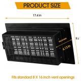 8' x 16' Automatic Foundation Vent for Ventilating Crawl Space Replacement Auto Air Vent, Black, 2 Pack