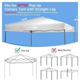 10 10 Canopy Replacement Top, Pop Up Canopy Replacement Tent Cover for Straight Leg Frame, Waterproof Canopy Top Cover for Garden Patio Camping (Top Only)(Silver White)