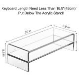 Acrylic Monitor Stand, 2 Tiers Computer Monitor Riser(20x8x5.5 Inch), Monitor Riser/Computer Stand for Home,Office,Business,PC Desk Stand for Keyboard Storage& Multi-Media Laptop Printer Screen