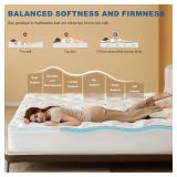 Retails for $104! Bedlore 4-Inch Full Mattress Topper for Back Pain - Dual Layer Medium Support (2' Gel Memory Foam + 2' Cooling Fluffy Pillow Top Pad), Breathable & Pressure Relief (White)