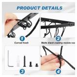 2 Set Wall Hay Feeder with Net Corner Hay Rack Black Corner Hay Feeder Frame with Slow Feed Hay Net for Horses Goat