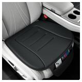 KAYI Car Seat Cushion, Comfort Memory Foam Car Cushions for Driving, Breathable Leather Surface with Anti Slip Rubber Bottom, Seat Cushion for Car and Office Chair (1 Pack, Black)