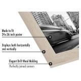 Americanflat 24x36 Poster Frame with Polished Plexiglass - Wide Picture Frames Made of Engineered Wood for Vertical or Horizontal Wall Display - Epic Collection - Driftwood