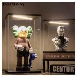 Acrylic Display Case for Collectibles Clear Acrylic Boxes for Display Action Figures Car Model Building Kit 42083 Display Case Room Decoration Box(Black-Solid Yellow; 23.6*15.7*9.8 inch)