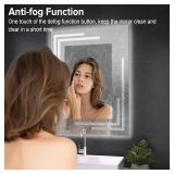 28'x36' LED Bathroom Mirror with Lights, Unique Front Light for Bathroom Wall, Memory, 3 Colors Adjustable, Stepless Dimmable Ligh, Led Vanity Mirror for Bathroom, Anti-Fog, Tempered Glass