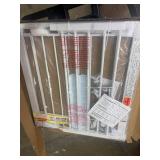 Cumbor 29.7-46' Baby Gate for Stairs, Toddler Safety Essentials for The House, Auto Close Dog Gate for Doorways, Mom's Choice Awards Winner-Easy Install Pressure Mounted Pet Gates for Dogs, White