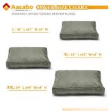 Replacement Dog Bed Cover,Heavy Duty Waterproof Removable 44' L x 32' W x 4' H Reusable Dog Bed Covers with Zipper.Grey Green,Cover Only