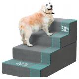 YENING Large Dog Stairs for High Beds - 24 Inches Tall Extra Wide Pet Steps for Large Dogs to Get on Bed 4 Deep Step for Couch