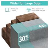 YENING Large Dog Stairs for High Beds - 24 Inches Tall Extra Wide Pet Steps for Large Dogs to Get on Bed 4 Deep Step for Couch