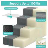 YENING Large Dog Stairs for High Beds - 24 Inches Tall Extra Wide Pet Steps for Large Dogs to Get on Bed 4 Deep Step for Couch