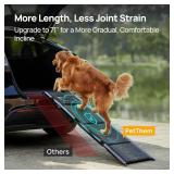Retails for $110! PetThem Dog Ramp for Car 71' X-Long & 17.2' Wide Folding Dog Ramps for Large Dogs with Non-Slip Rug Surface Portable Dog Car Ramp for SUV Car & Truck, Outdoor Dog Ramp Up to 250 LBS