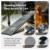 Retails for $110! PetThem Dog Ramp for Car 71' X-Long & 17.2' Wide Folding Dog Ramps for Large Dogs with Non-Slip Rug Surface Portable Dog Car Ramp for SUV Car & Truck, Outdoor Dog Ramp Up to 250 LBS