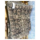 UKISS Washable Area Rugs 8'x10' Ultra-Soft Faux Silk Vintage Rug, Large Low-Pile Rugs for Living Room Non-Slip & Non-Shedding Large Carpets for Home/Office Decor Blue