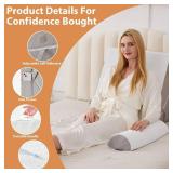 3PCS Wedge Pillow Set for After Surgery, Wedge Pillow for Acid Reflux Relief, Bed Wedge Pillow with Adjustable 9&12inch for Headboard,Sleeping, Orthopedic Memory Foam for Neck&Back Support, White/Grey