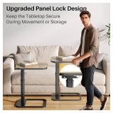 Adjustable Height TV Tray Table with Bumper Rounded Corner Design & Flip-top Side Table for Bedroom, Living Room, Bathroom and Study, End Table for Eating, Dinner or Laptop, Gray