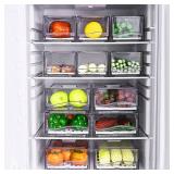 Fridge Drawer Organizer, Refrigerator Storage Box Holder with Draining Plate Fruit Storage Container Preservation Box(Large + drain board)