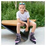2PM SPORTS Kids Adjustable Inline Skates Ages 4-12, Youth Inline Skates for Girls Boys 5-8 8-12 with Full Light Up Wheels, Beginner Women Adult Skates
