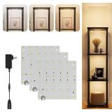 3-Pack Under Shelf Lighting for 3 Tier Floor Shelves, Ultra-Bright Square10 Dimmable Slim Stick on Lights,3-Color Timer 3/9/12H,Decor Lights for Living Room, Bedroom,Kitchen Storage Display Rack