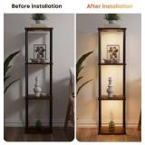 3-Pack Under Shelf Lighting for 3 Tier Floor Shelves, Ultra-Bright Square10 Dimmable Slim Stick on Lights,3-Color Timer 3/9/12H,Decor Lights for Living Room, Bedroom,Kitchen Storage Display Rack