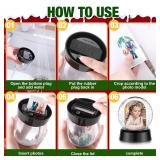 Suzile 6 Pcs Christmas Photo Snow Globe 4.3 Inch Christmas Clear Plastic Water Globe Double Sided Picture Display Snow Globes Photo Frame for Home Xmas Holiday DIY Crafts Gift (Black,Red,Blue)