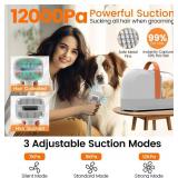 Dog Grooming Vacuum, Dog Grooming Kit with Pet Clippers, 12,000Pa Pet Hair Vacuum for Dogs, Low Noise Home Cleaning Tool in 1, PG10