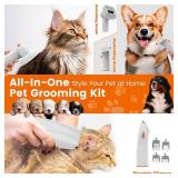 Dog Grooming Vacuum, Dog Grooming Kit with Pet Clippers, 12,000Pa Pet Hair Vacuum for Dogs, Low Noise Home Cleaning Tool in 1, PG10