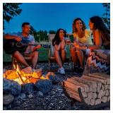 Firewood Rack - 25 inch Outdoor Indoor Metal Firewood Holder With Thickened Trapezoid Base-Double Coated Waterproof Rustproof Fireplace Firewood Stand, Black