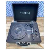 Victrola Journey Bluetooth Portable Suitcase Record Player with Built-in Speakers, 3 Speed Vinyl Record Player, RCA Out, Headphone Jack (Black)