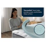 Serta ThermaGel Cooling, Pressure-Relieving Memory Foam Mattress Topper, 2 Inch, Queen,Blue