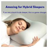 C CUSHION LAB Deep Sleep Pillow, Patented Ergonomic Contour Design for Side & Back Sleepers, Orthopedic Cervical Shape Gently Cradles Head & Provides Neck Support & Shoulder Pain Relief - Calm Grey