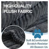 Pet Couch Cover Washable Fuzzy Sofa Slipcovers, Geometric Non-Slip Couch Covers Pet Friendly Dog Mat Sofa Couch Protector (Dark Grey, 27.6' x 59.1')