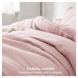 Bedsure Queen Comforter Set - Pink Soft Bedding for All Seasons, Cationic Dyed Bed Set, 3 Pieces, 1 Queen Size Comforter (90'x90') and 2 Pillow Shams (20'x26'+2')